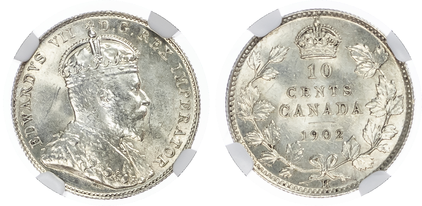 Canada, British Colonial. Edward VII AR 10 Cents. 1902H. 