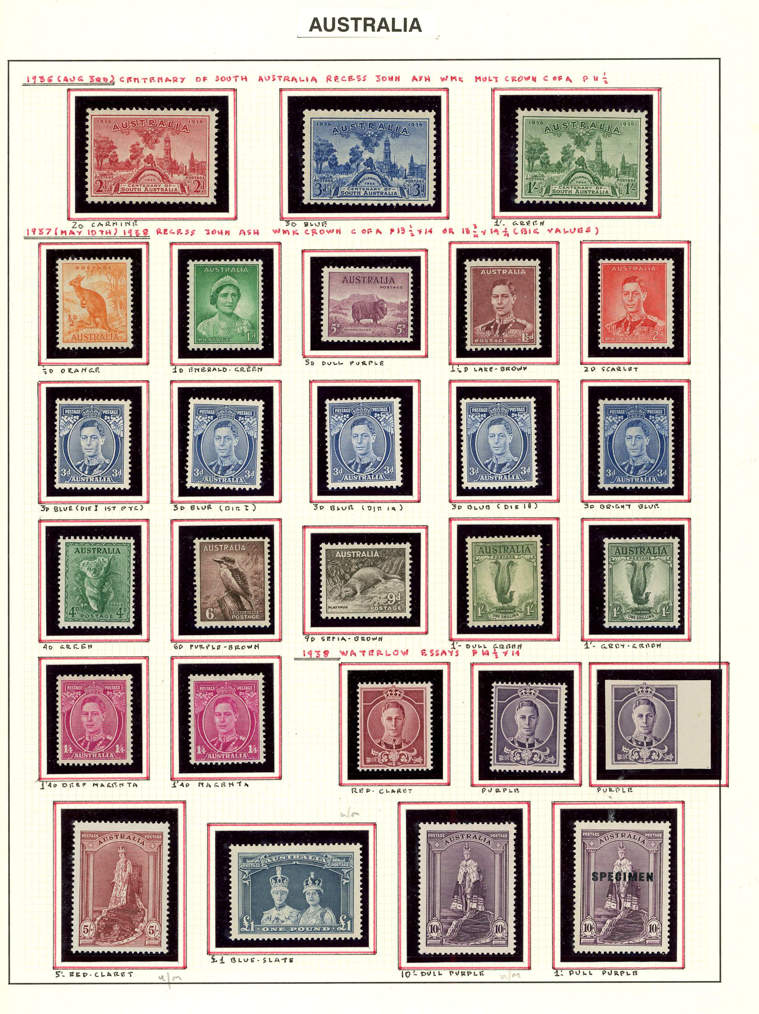 1937-53 mint collection (265) on leaves....