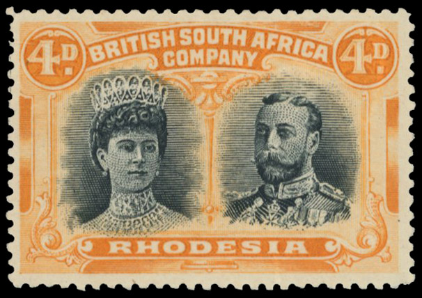 4d blue-black and reddish yellow-orange RSC F2, position 13 printer's mark mint