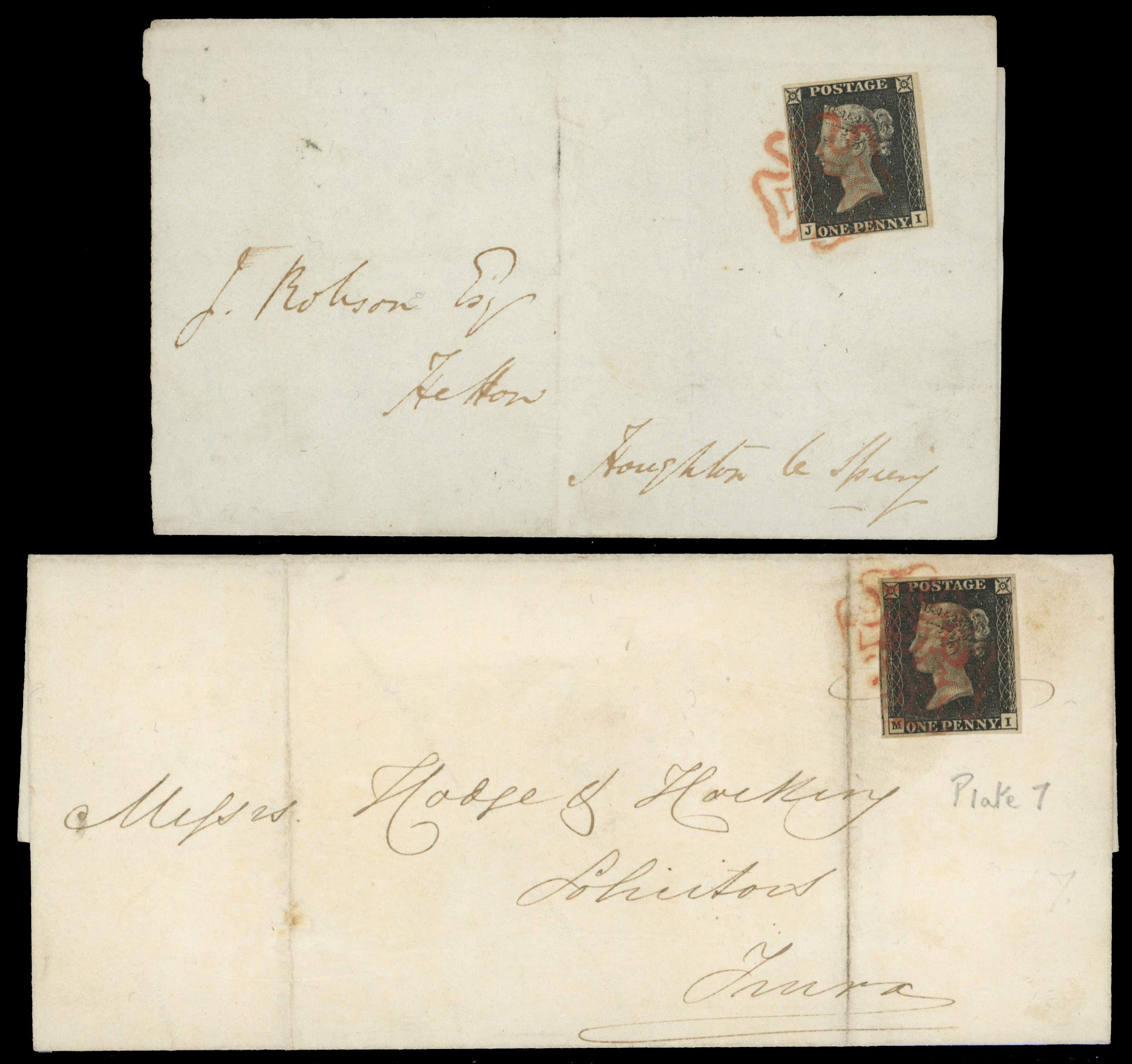 GB 1840-1858 line-engraved postal history selection