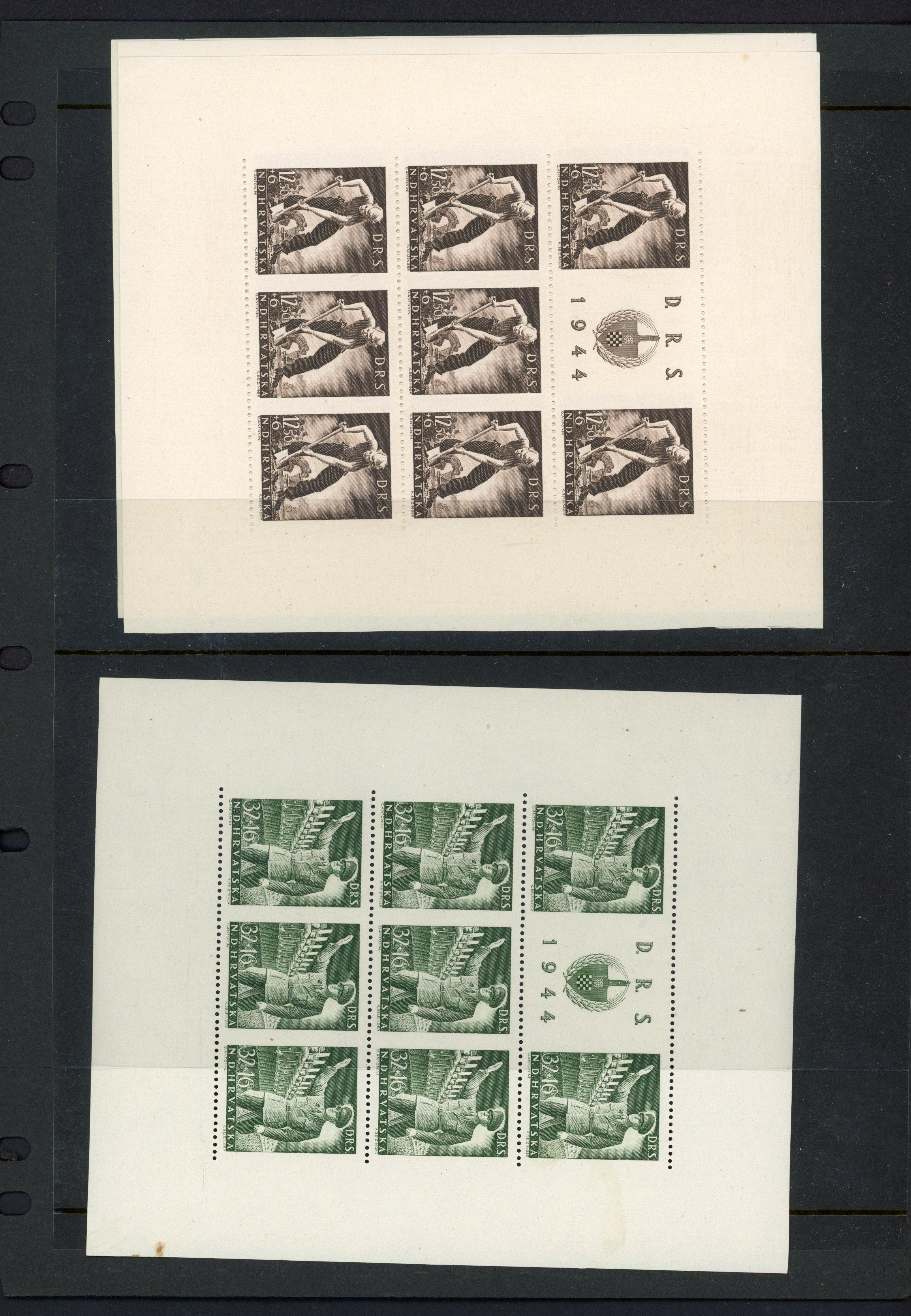 Croatia 1944 Workers set of sheetlets imperf horizontally or vertically mint