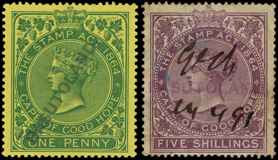 c.1891 26x3mm ‘BASUTOLAND’ handstamp on Cape Revenues