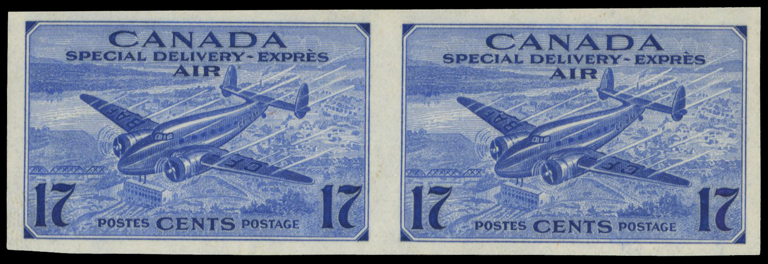 Canada SG S14 imperf pair mint