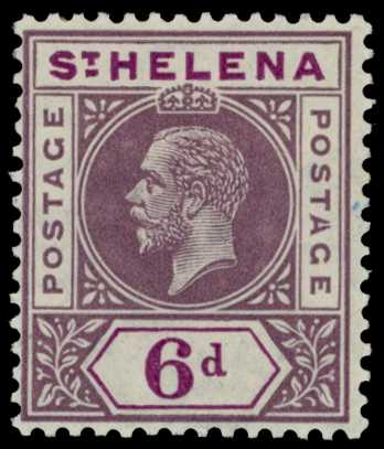 1913 6d dull and deep purple, showing...