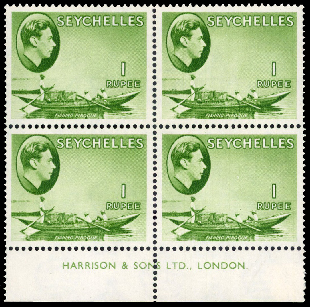 Seychelles SG 146 imprint block mint