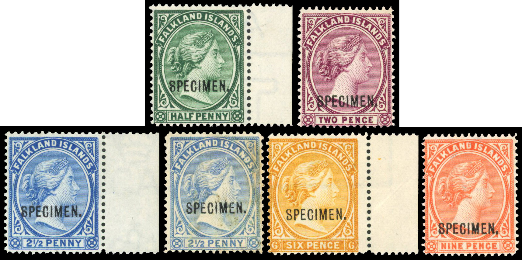 Falkland Islands SG 15s/35s Specimens