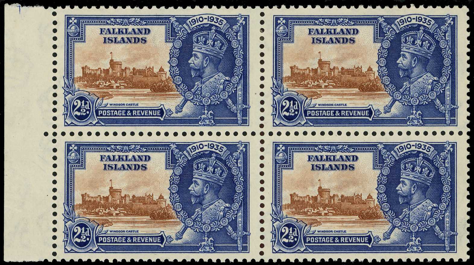 1935 Silver Jubilee 2½d brown and deep blue...