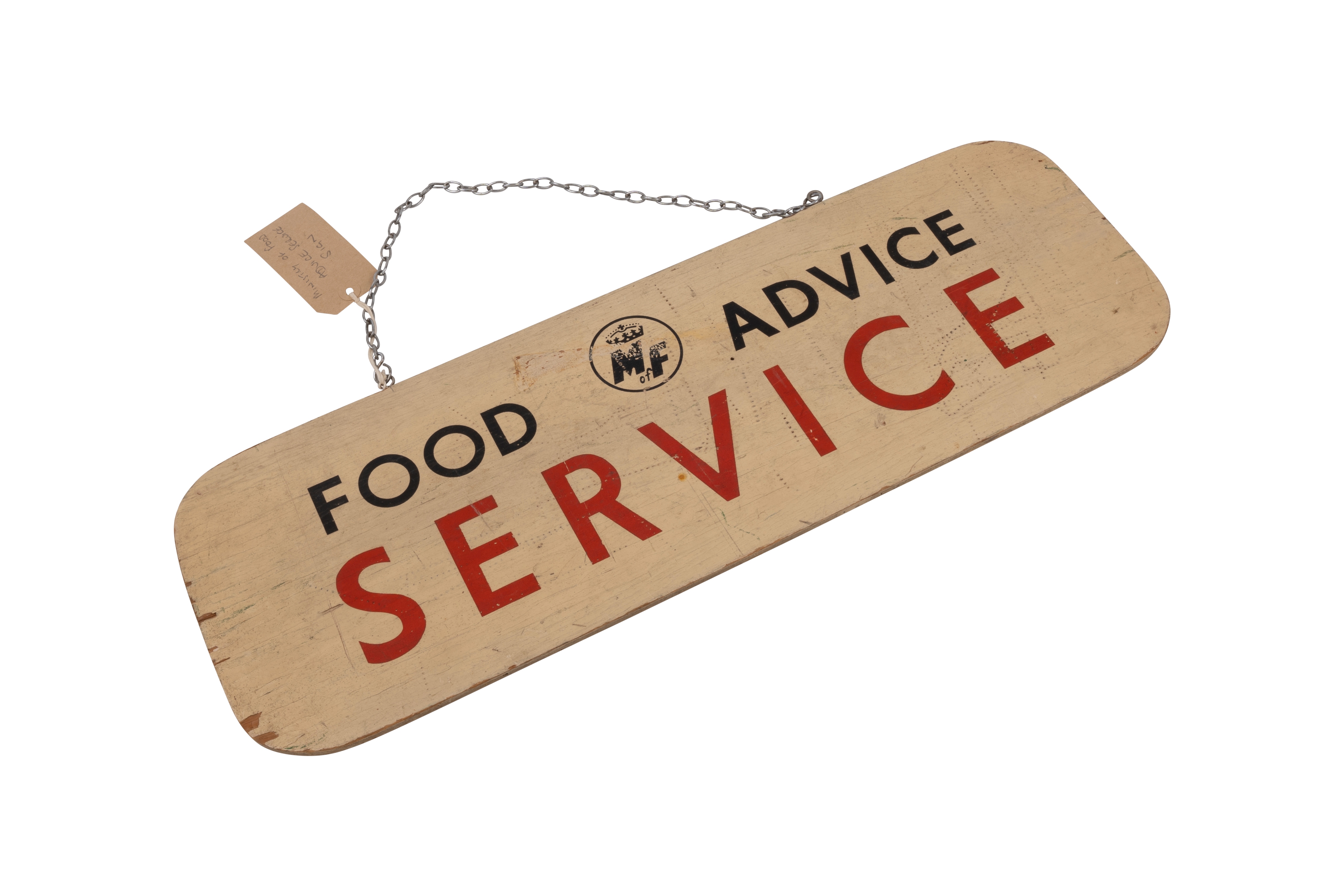 Home Front - Ministry of Food Wooden Information Sign, "Food Advice Service"