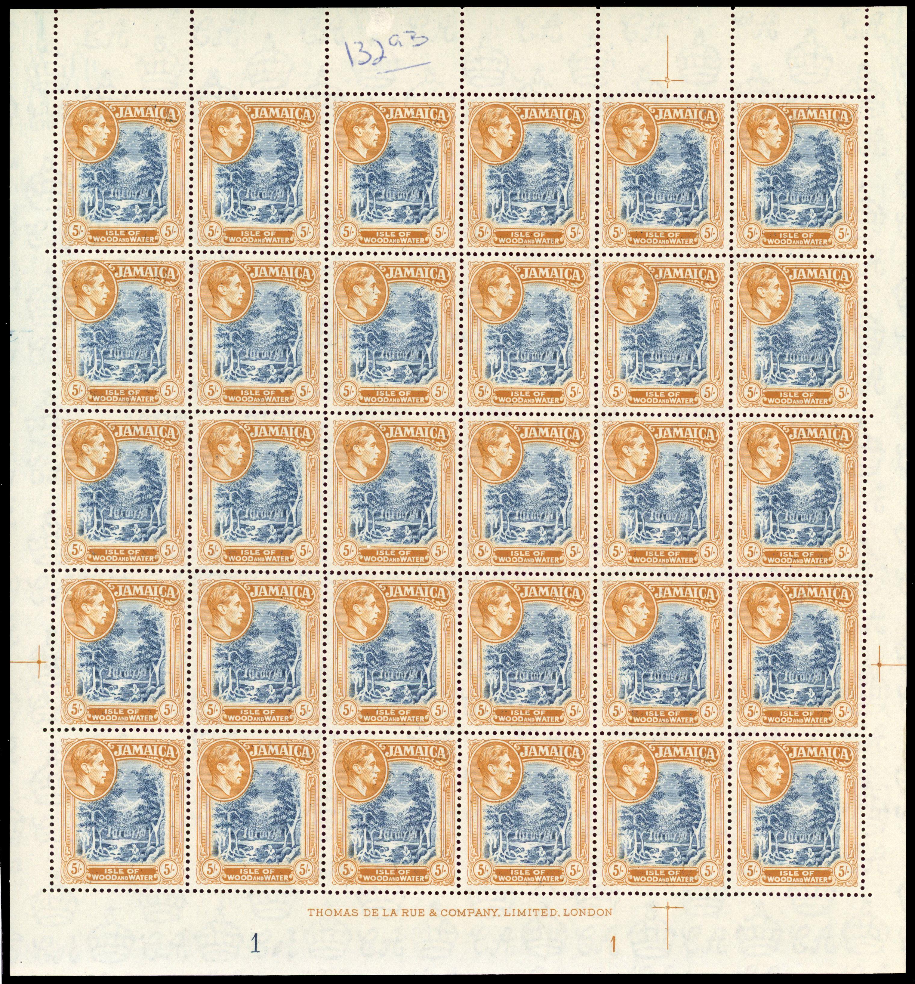 Jamaica SG 132ba sheet mint