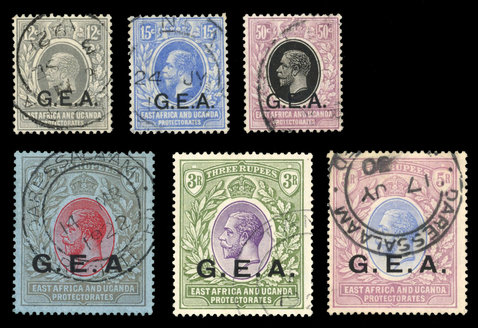 Tanganyika SG 63-8 1921 set used