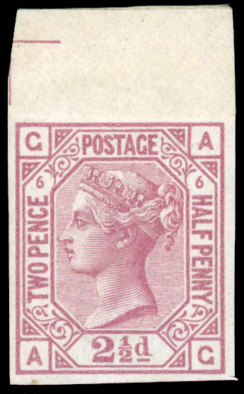 1876 2½d Rosy mauve Pl.6 (Wmk. Orb). Imprimatur