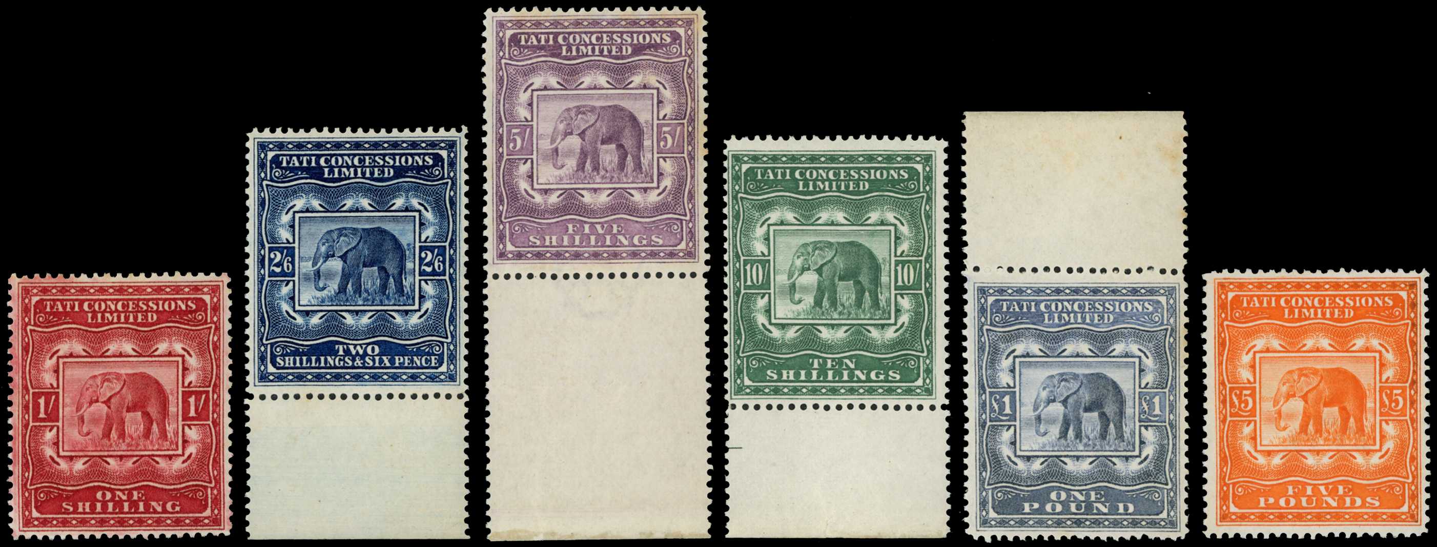 Revenues. 1897 "Tati Concessions" elephant set...