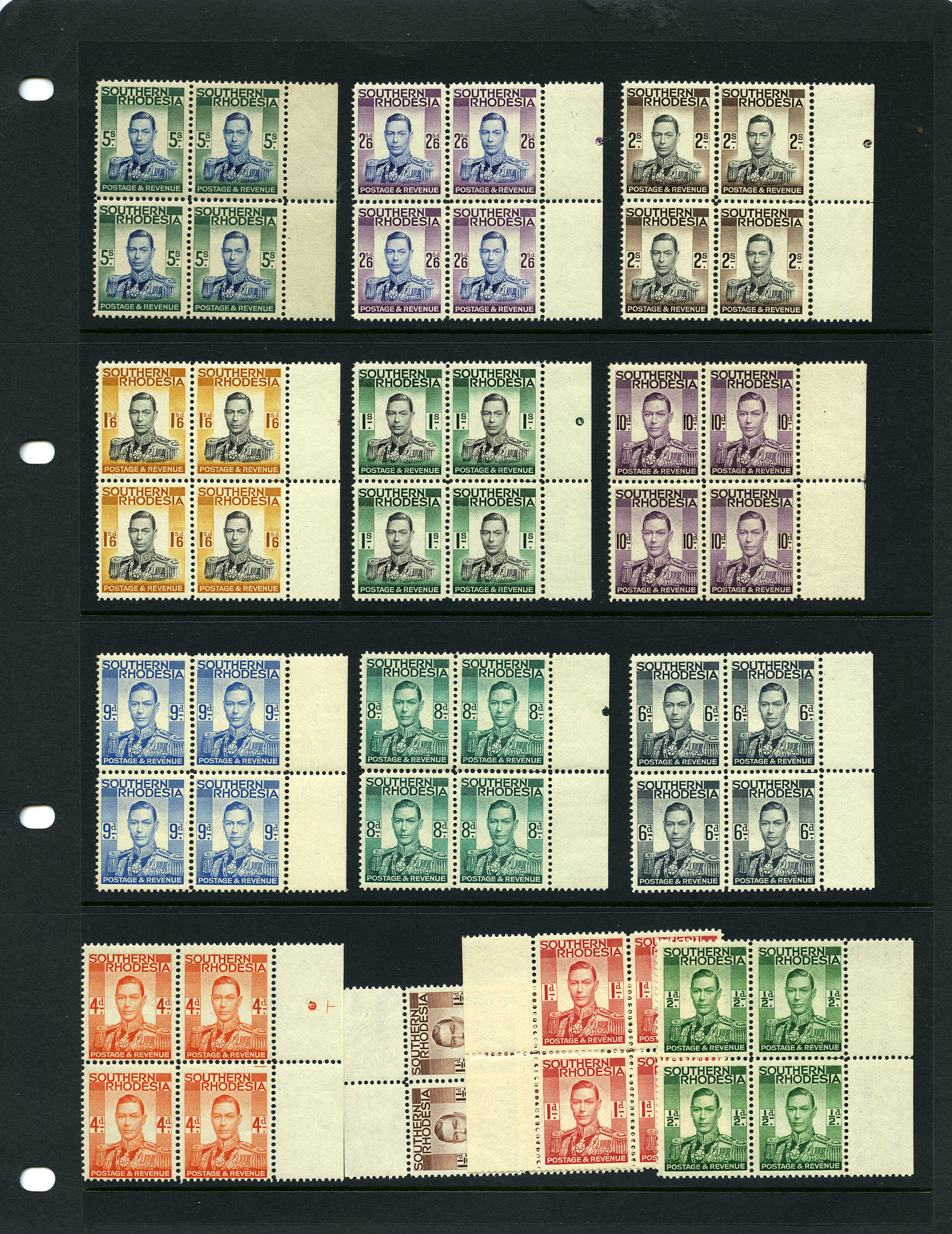 1937 KGVI set in unmounted blocks of 4, fine...