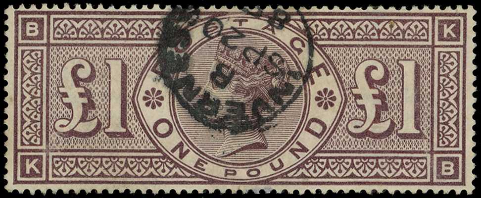 1884 Watermark Crowns £1 brown-lilac...