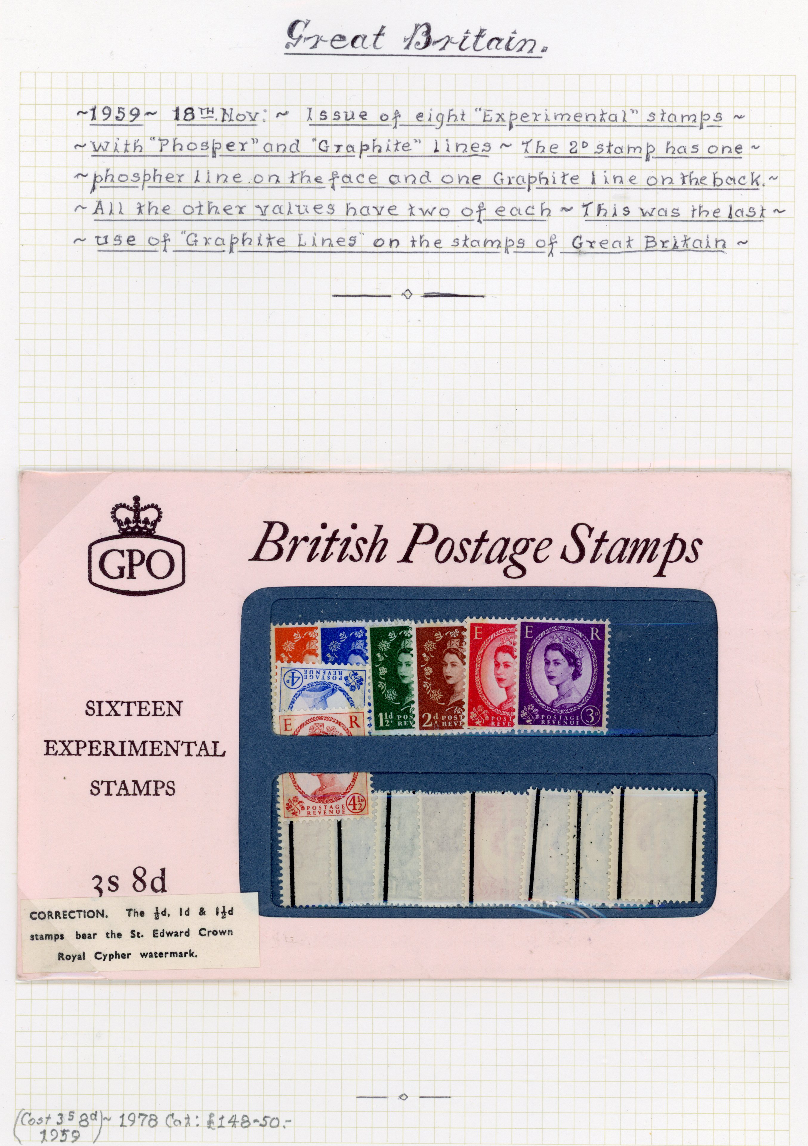 1960 3s8d phosphor graphite presentation pack and 1960 Regional presentation pack, both fine.  SG SPP2a, XPP1a