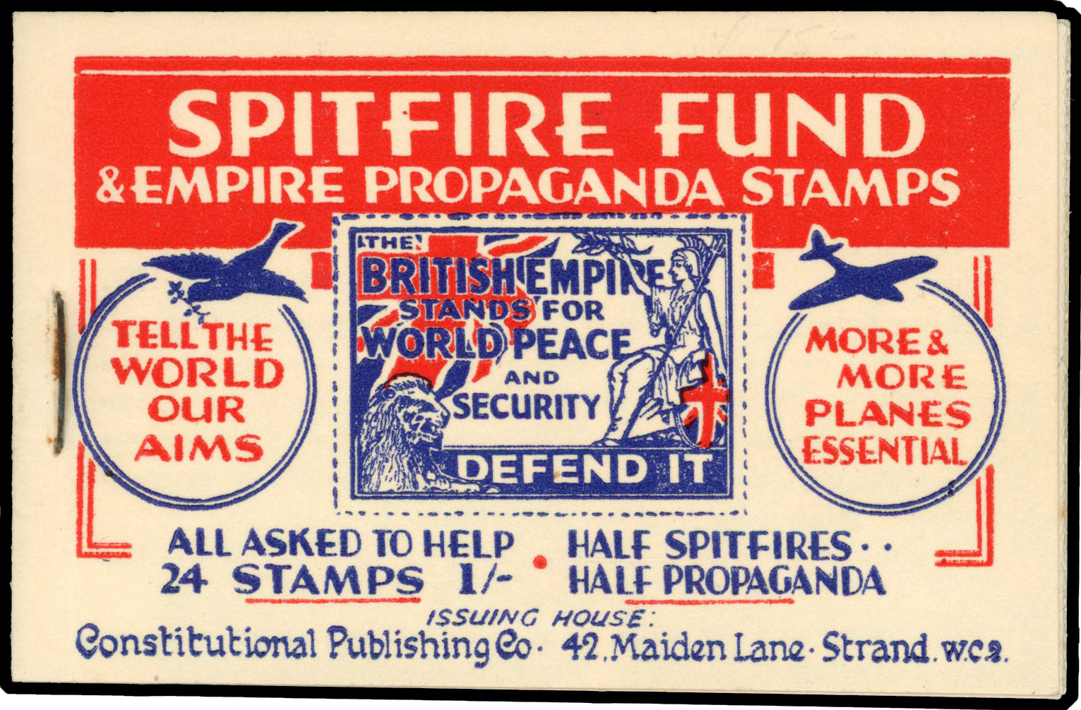 1940 Spitfire Fund & Empire Propaganda Stamps 1s Booklet.