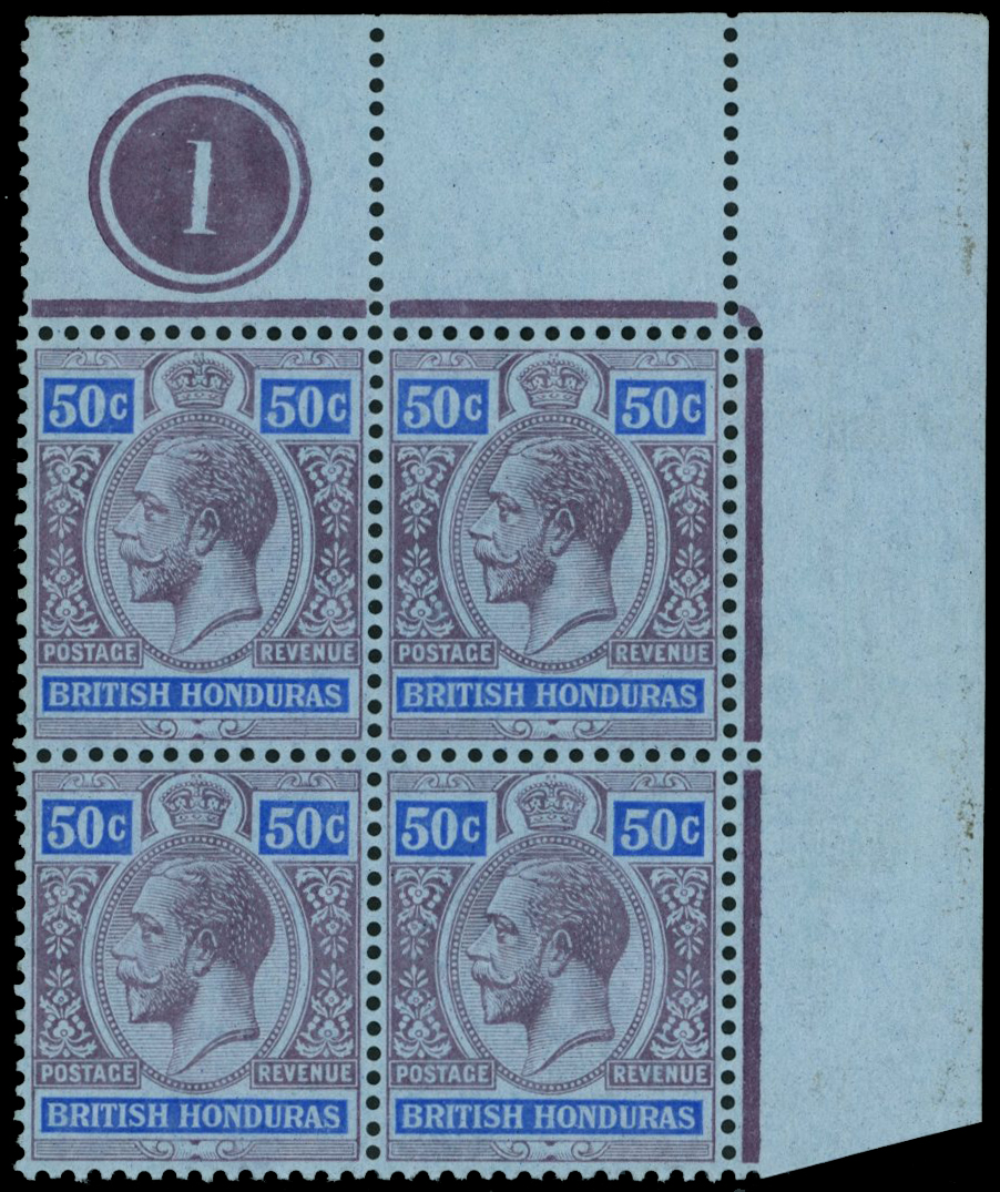 1899 50c purple and blue on blue u/r...