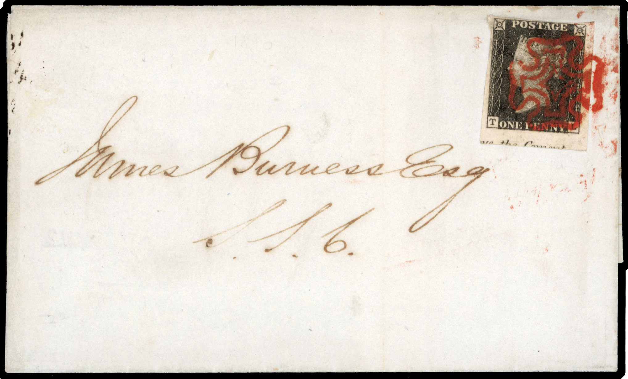 SG3 1840 1d Grey-black Pl.1a. 24th "May Date" (Third Sunday)