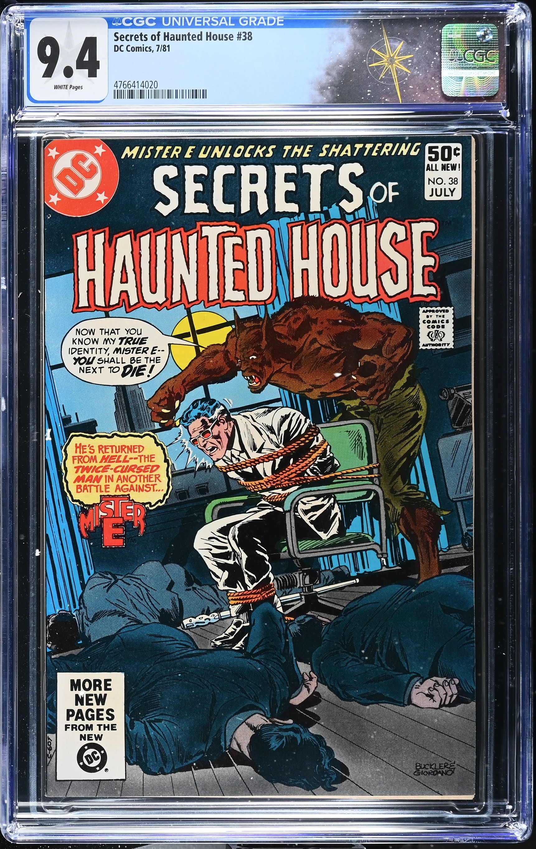Secrets of Haunted House #38 CGC 9.4 Cover by Rich Buckler & Dick Giordano (DC Comics, 1981) White Pages