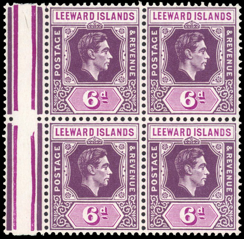 Leeward Islands SG 109ba block mint