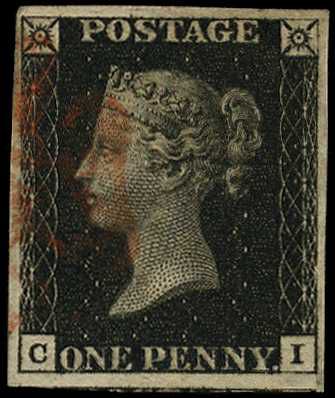 1840 1d black Plate 8 (CI) four good...
