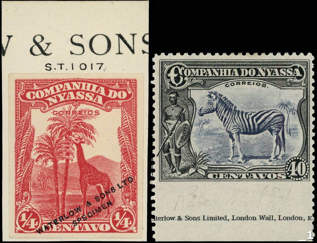 Portuguse Colonies, Nyasa Company 1921 proof, vars and issued stamps SG 96-115