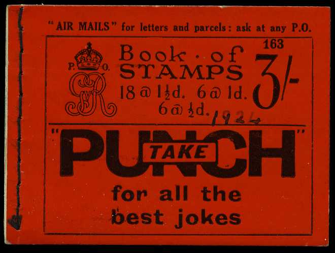 1929 (March) 3/- booklet (#163), most perfs...