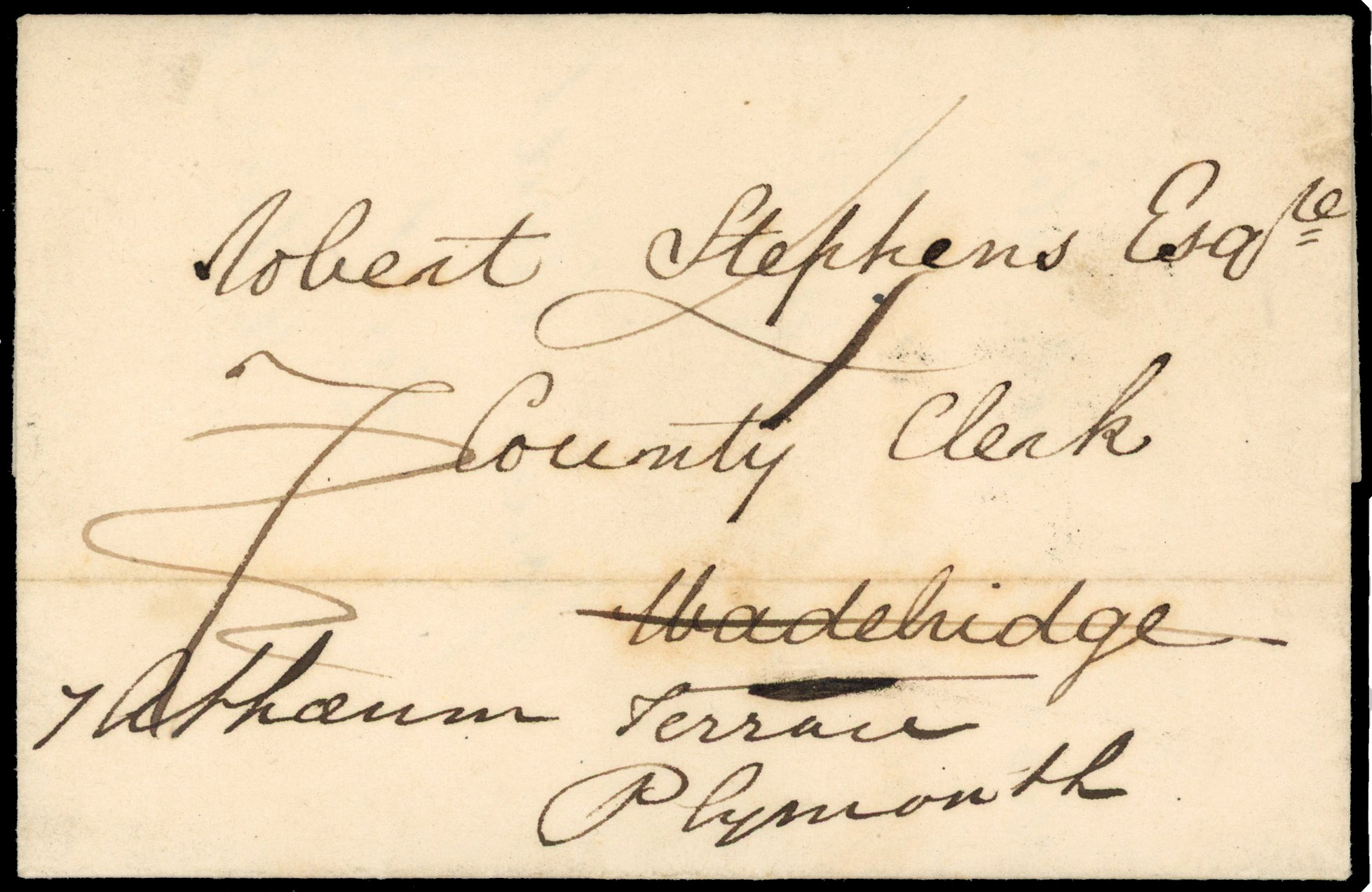 1839 Pre-stamp mail. An interesting entire spanning three days of Postal History 