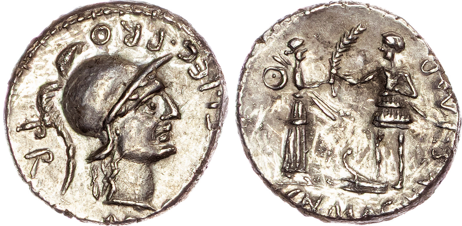 Gnaeus Pompey Jr. (48-45 BC) AR Denarius, Spanish mint, 4.04g. 
