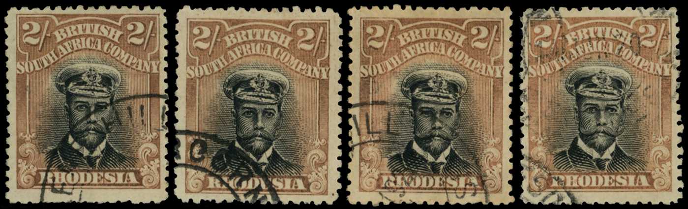 1917-20 2/- Head Die IIIA, perf 14. Four...