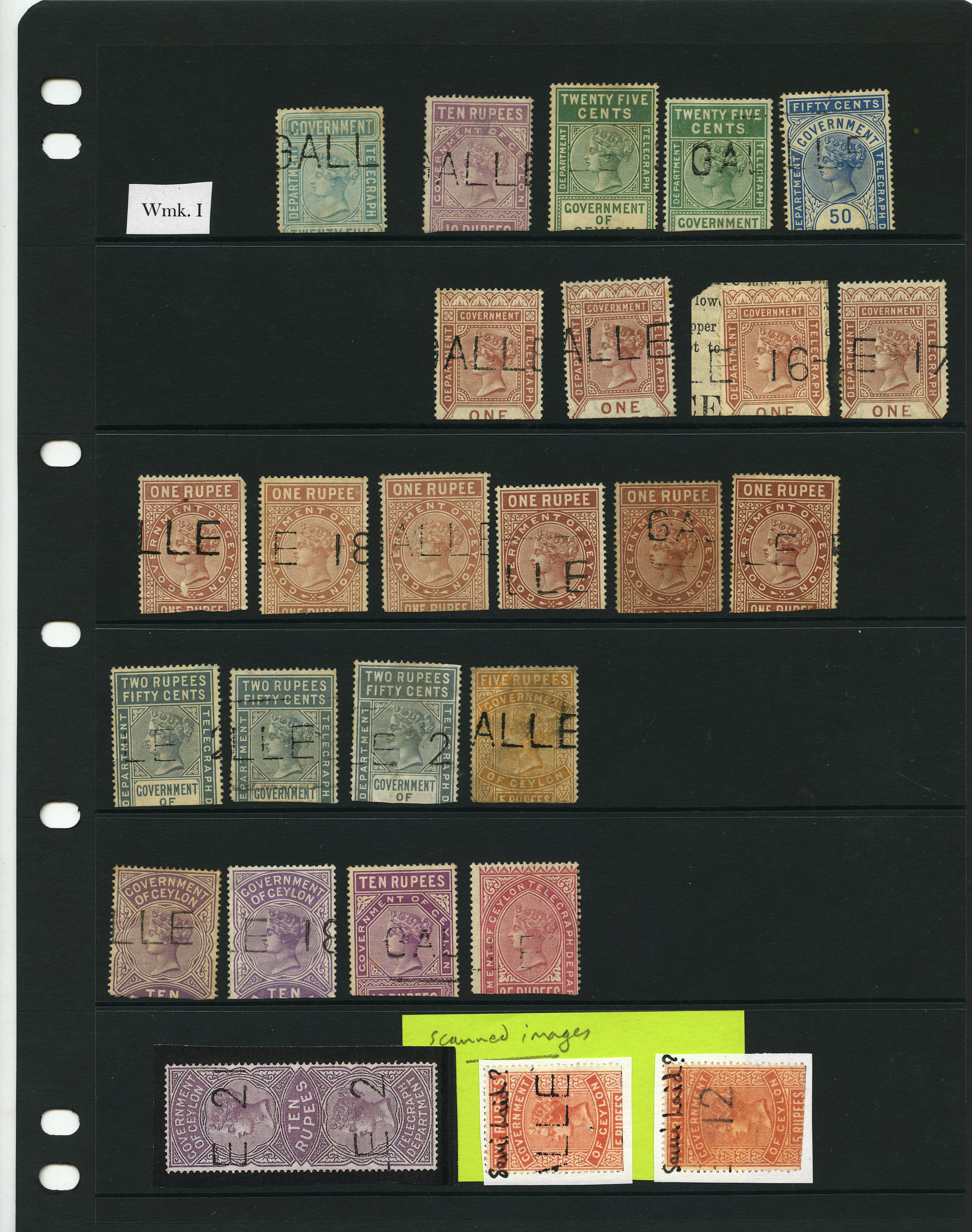 QV/KE VII range of Galle cancellations with...