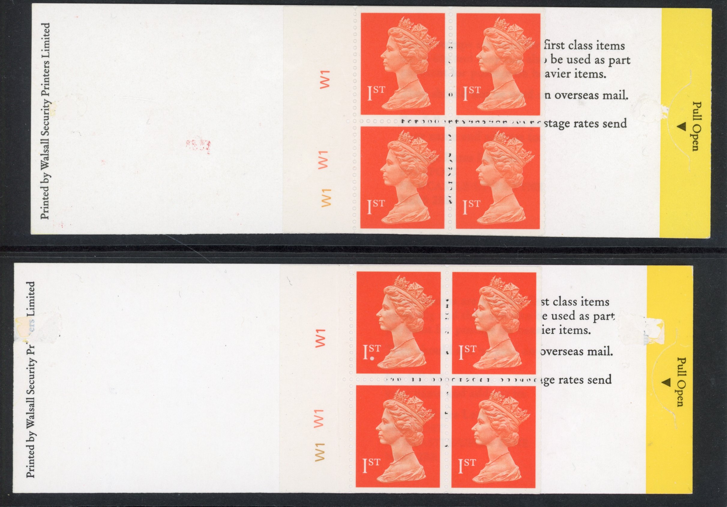 GB SG HB3 1990 1st class booklet with ochre brown shade