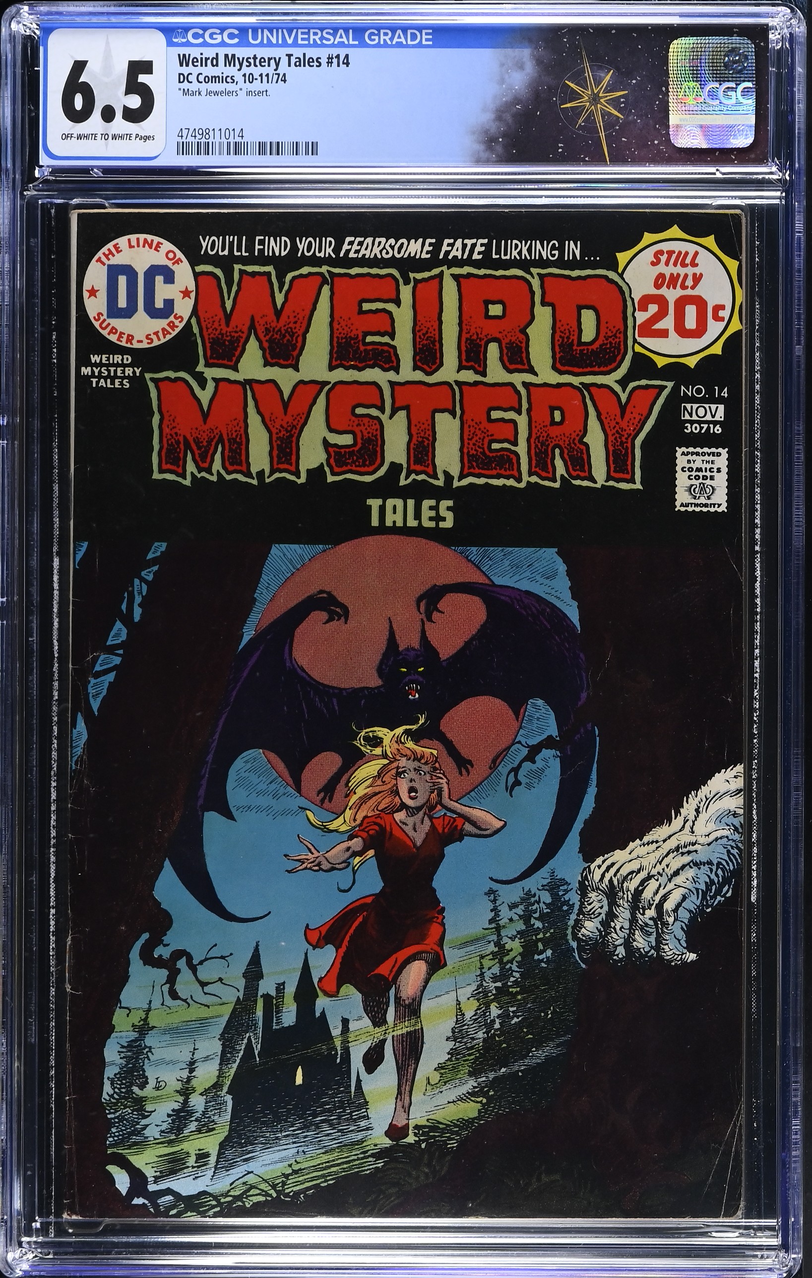 Weird Mystery Tales #14 CGC 6.5 Adaptation of The Price of the Head by John Russell (DC Comics,1974) Off-White to White Pages