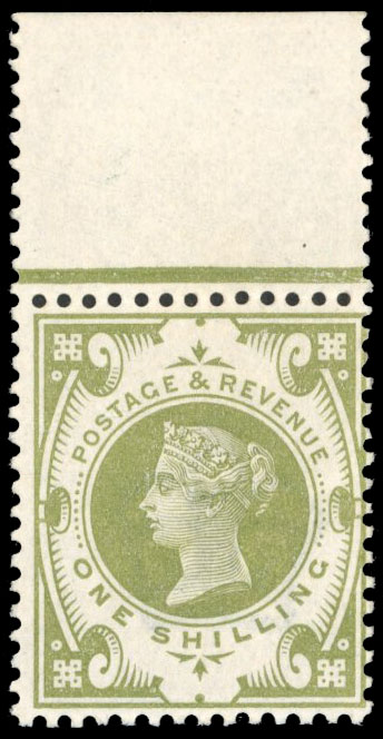 GB 1899 1s Jubilee colour trial in olive-green