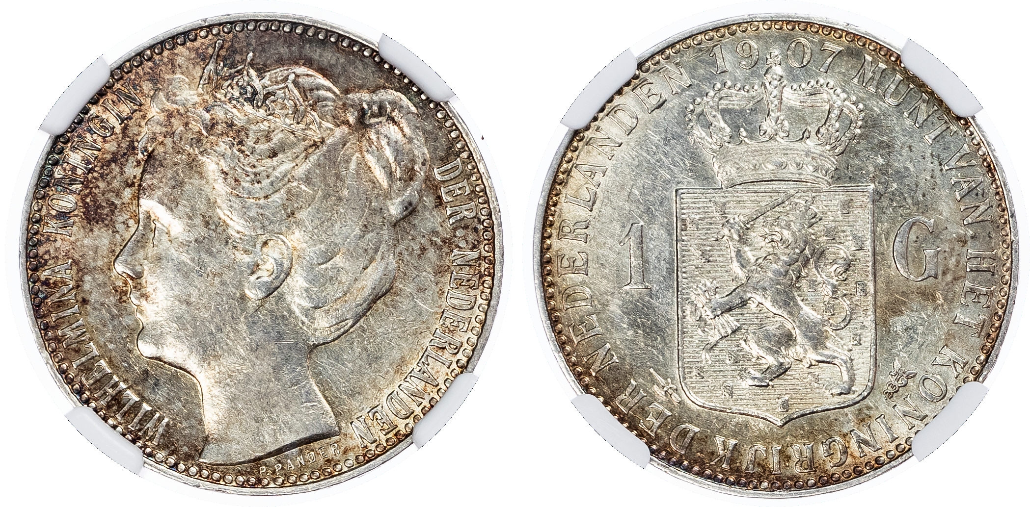 Netherlands. Wilhelmina AR Gulden. 1907.