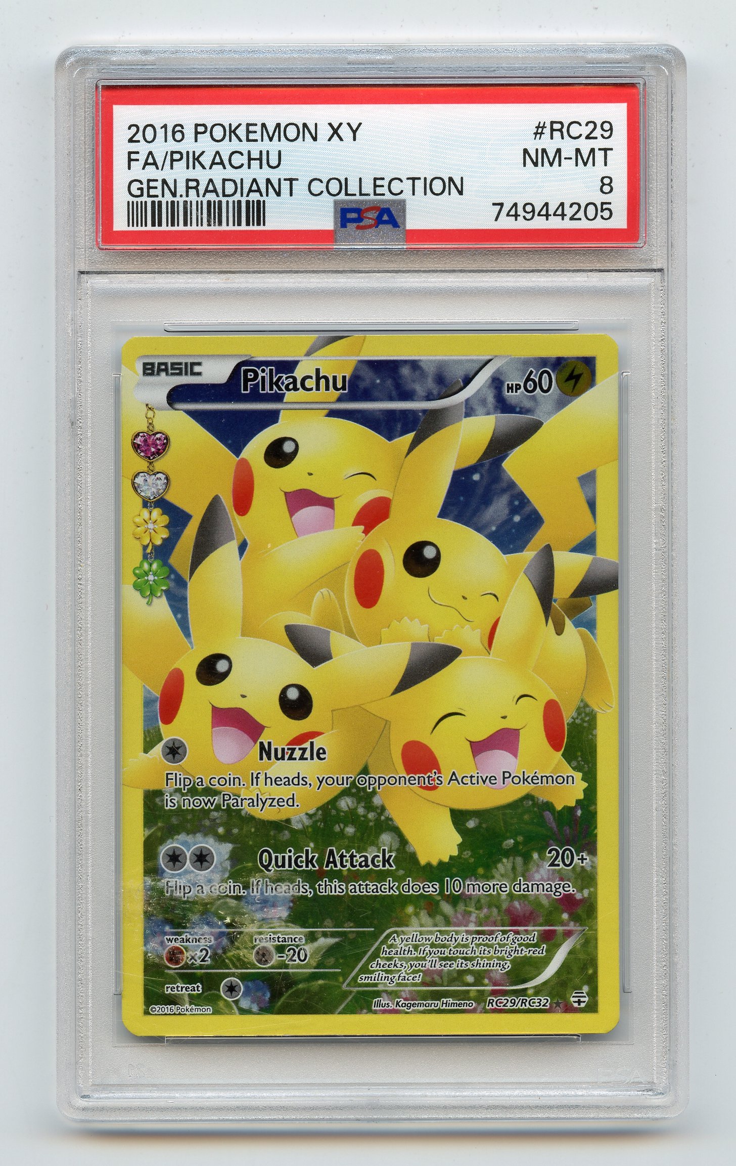 PSA 8 Pikachu #RC29 XY Radiant Collection
