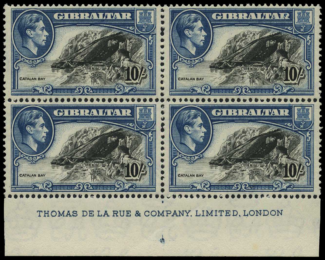 1951 printing of 10/- perf 13, unmounted...