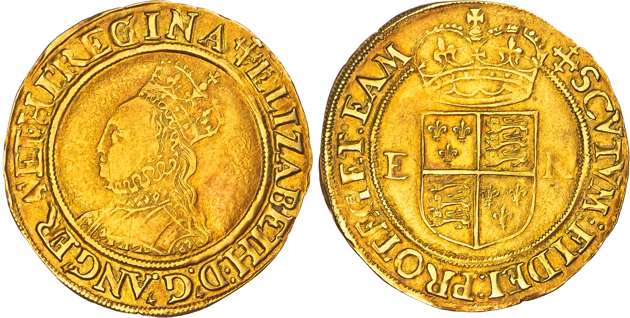 Elizabeth I (1558-1603), AV Half Pound, Second Issue, Tower (London) mint, mm. cross-crosslet (1560-1). 