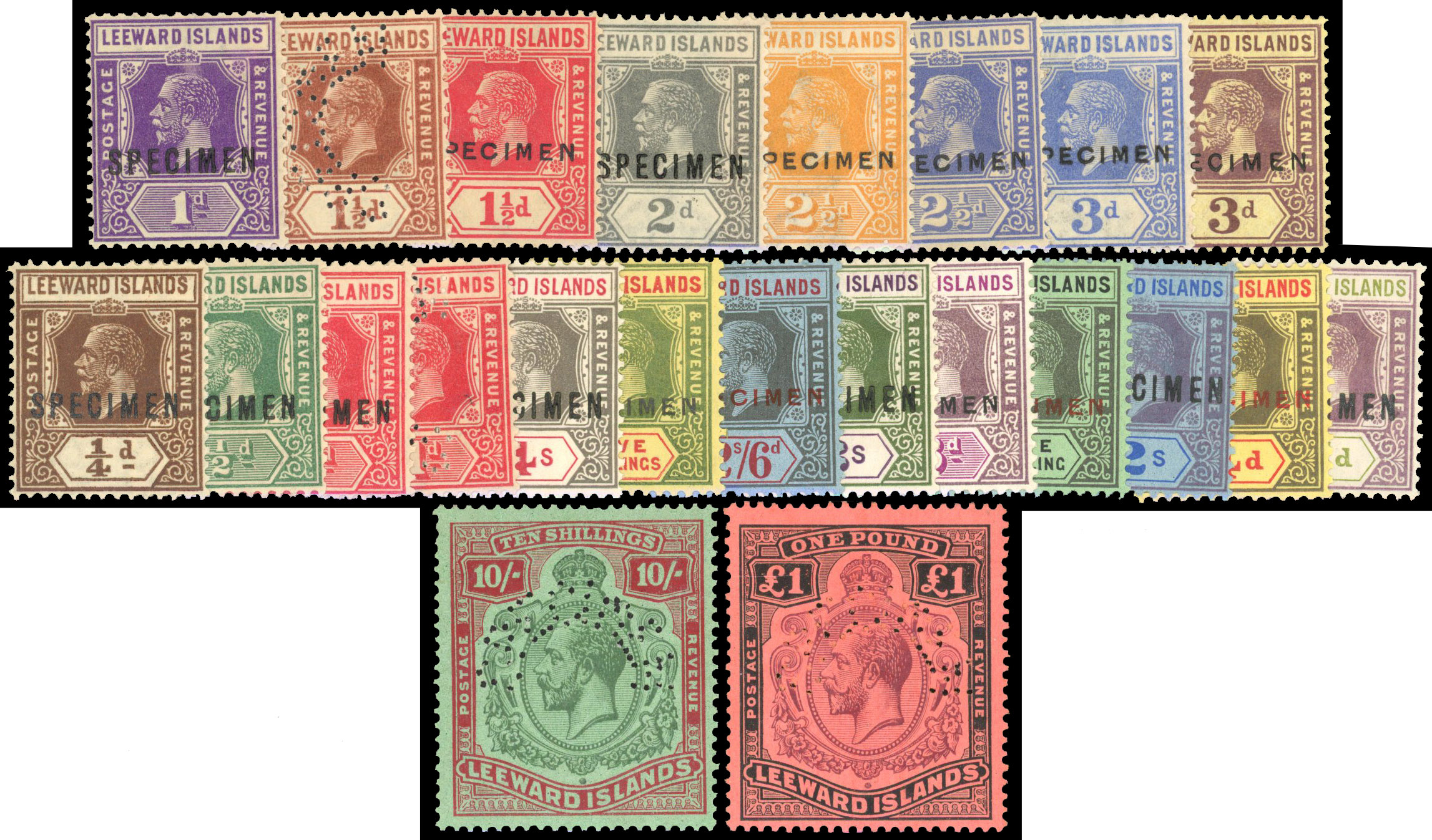 Leeward Islands SG 58s-80s Specimens