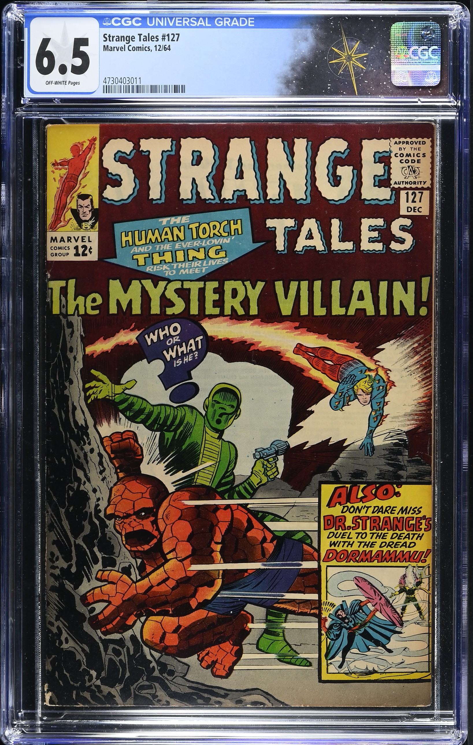 Strange Tales #127 CGC 6.5 1st Appearance of the Eye of Agamotto & Cloak of Levitation (Marvel Comics, 1964) Off-White Pages