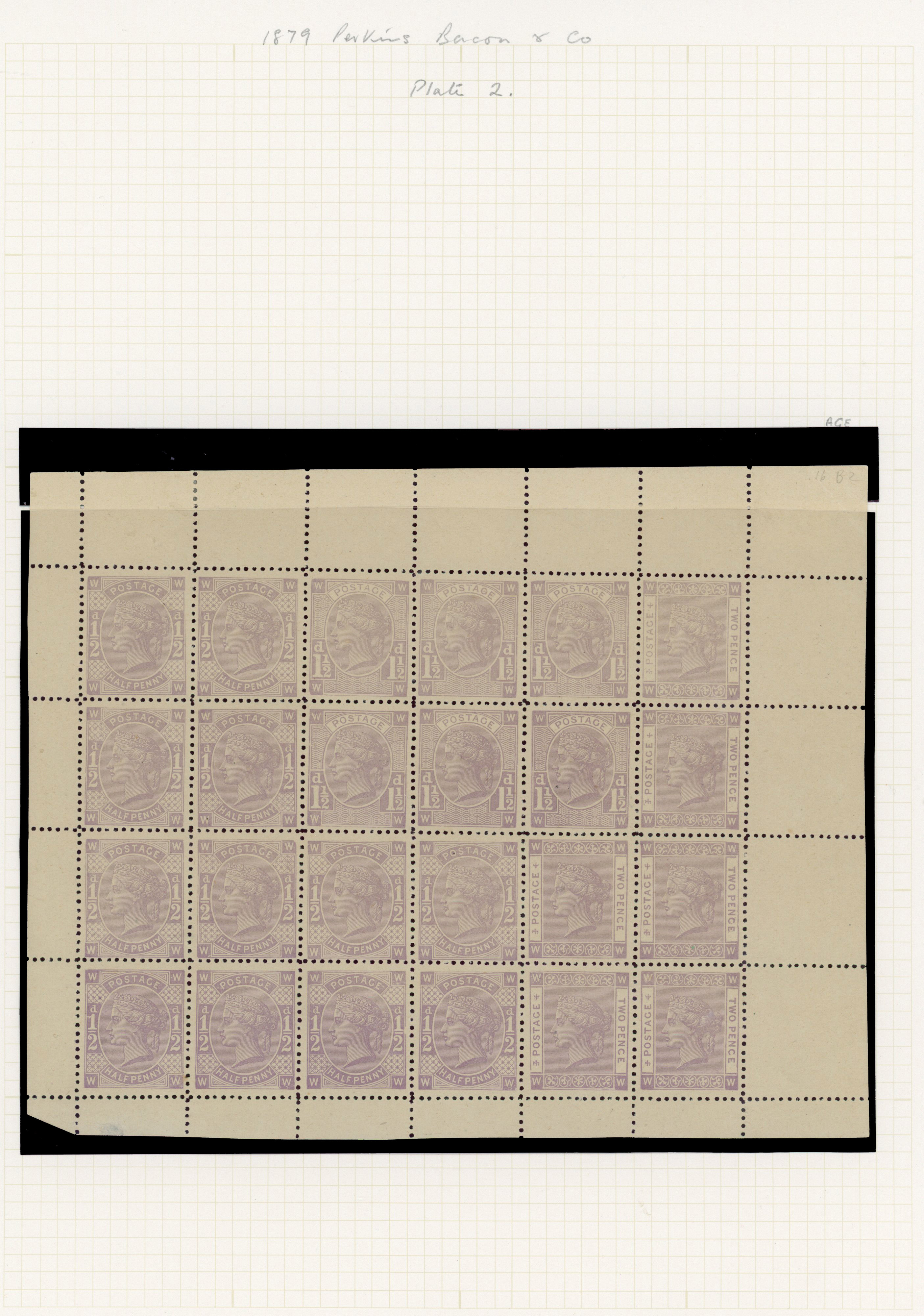 1880 ½d, 1½d & 2d Tender Essays. Superb unmounted o.g. se-tenant sheetlet of 24