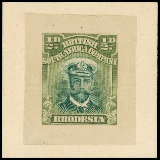 1913 ½d Die Proof in trial colours, two shades...