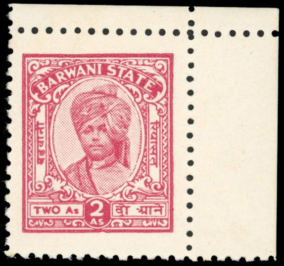 I.F.S. Barwani SG 35aB 2a rose-carmine mint 