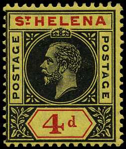 1912 wmk MCA 4d black, red/yellow, showing...