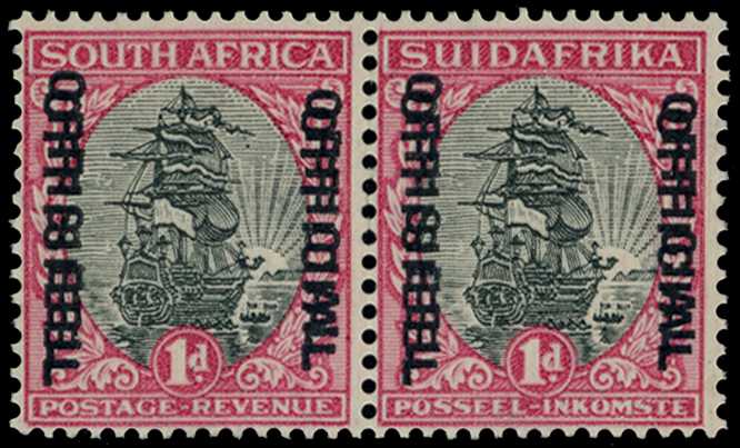 OFFICIAL: 1930-47 1d black and carmine, Type...