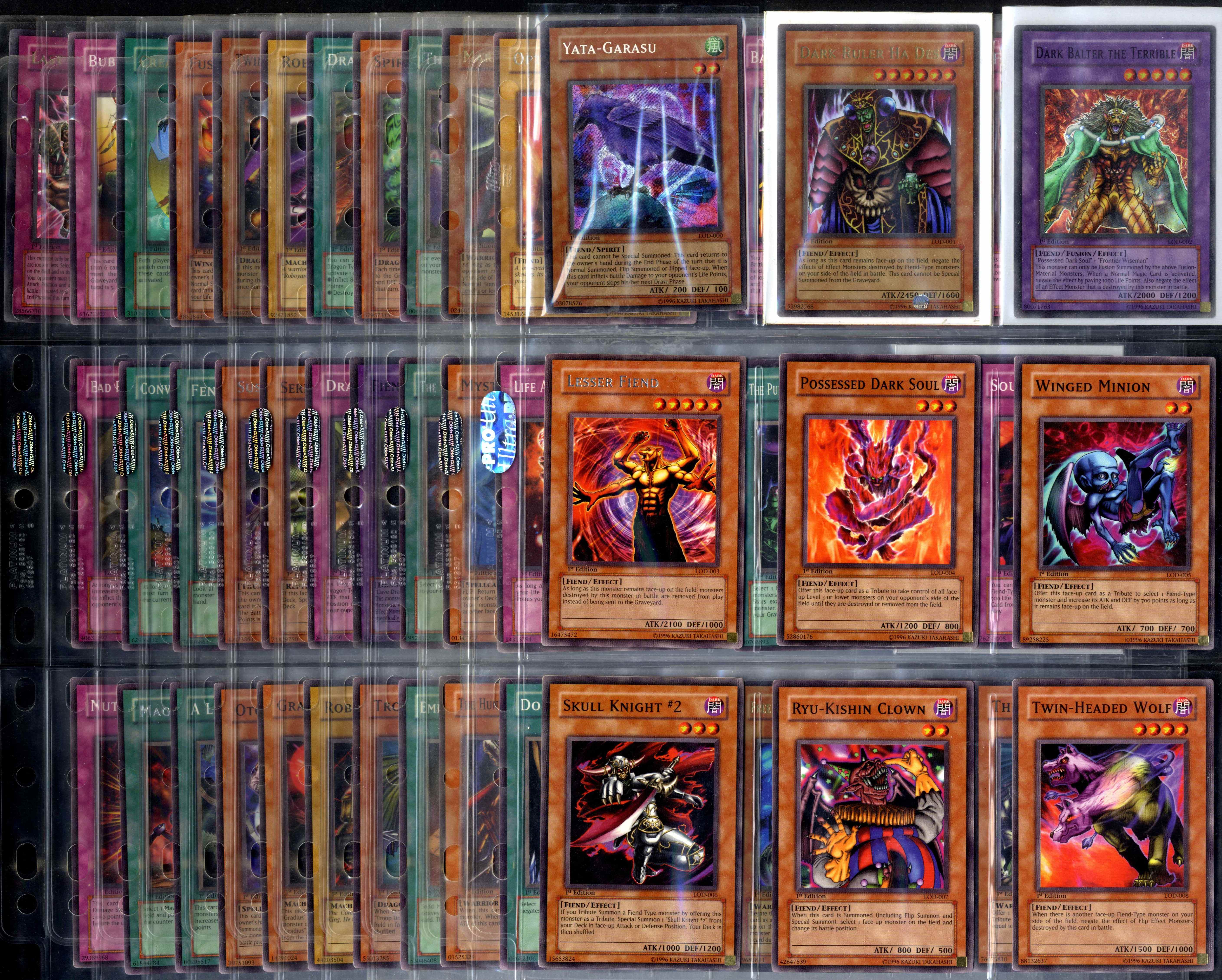 Yu-Gi-Oh! TCG - 1st Edition Legacy of Darkness Partially Complete Set. 