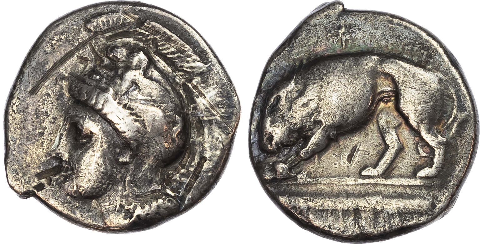 Lucania, Velia (c. 334-300 BC) AR Nomos, 7.17g. 