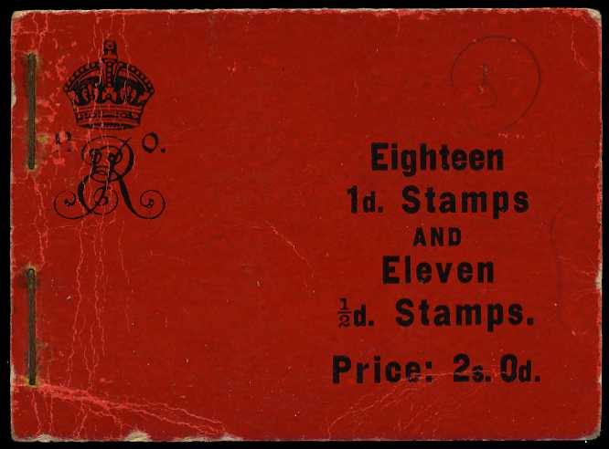 1907 (August) 2/0d booklet, ½d panes with...