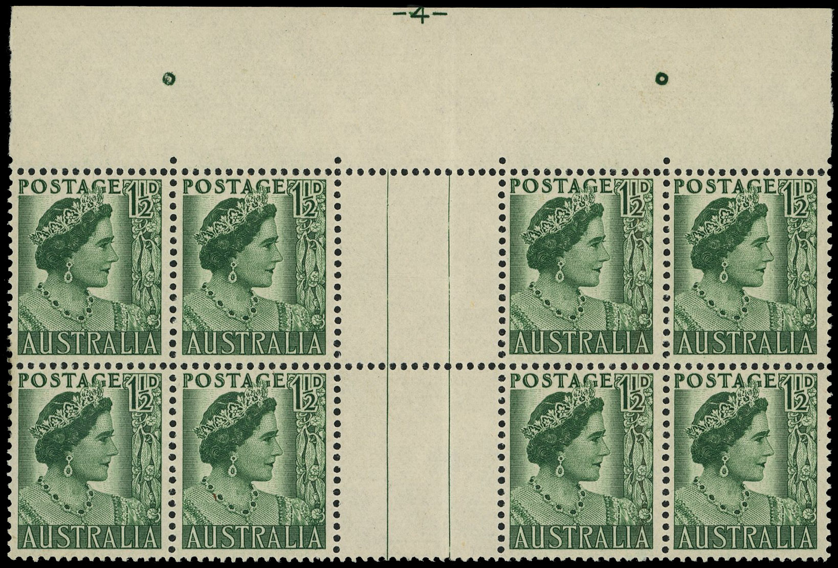 Australia SG 235 Plate -4- block mint