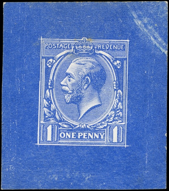 Great Britain 1912 1d die proof stage 5 in blue SG...